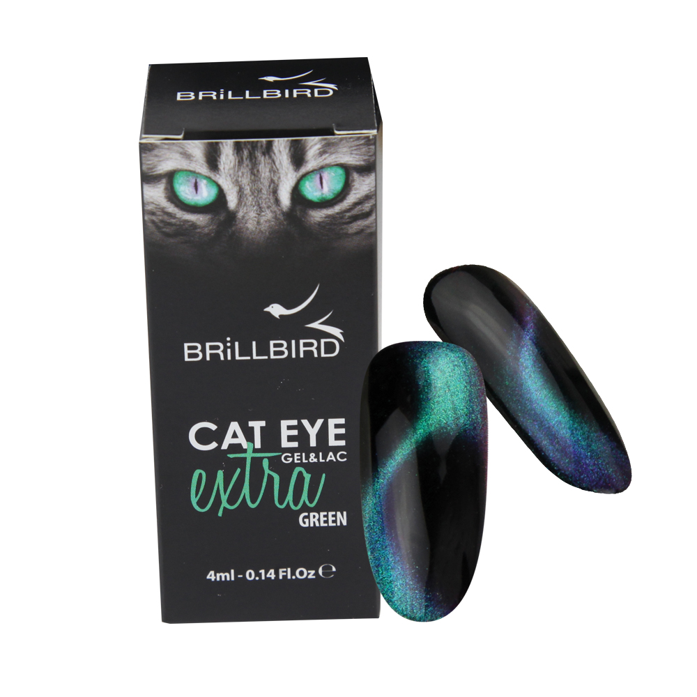 BrillBird - CAT EYE EXTRA Green - zöld színű macskaszem GÉL LAKK 5ml