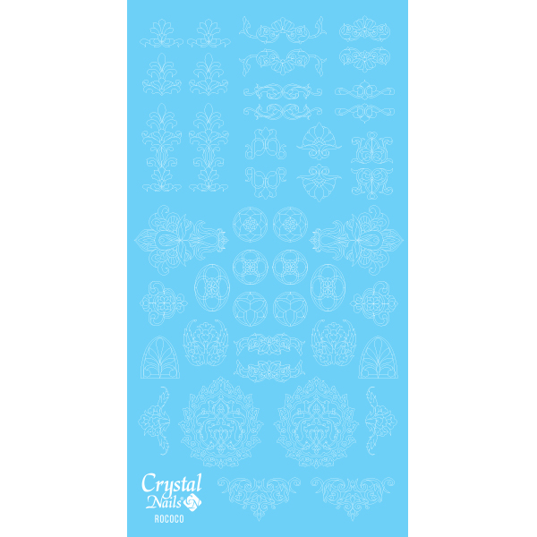 Crystal Nails - Színező alap matrica - Rococo Fehér