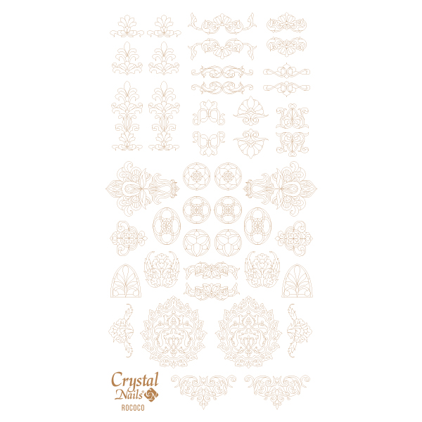 Crystal Nails - Színező alap matrica - Rococo Arany