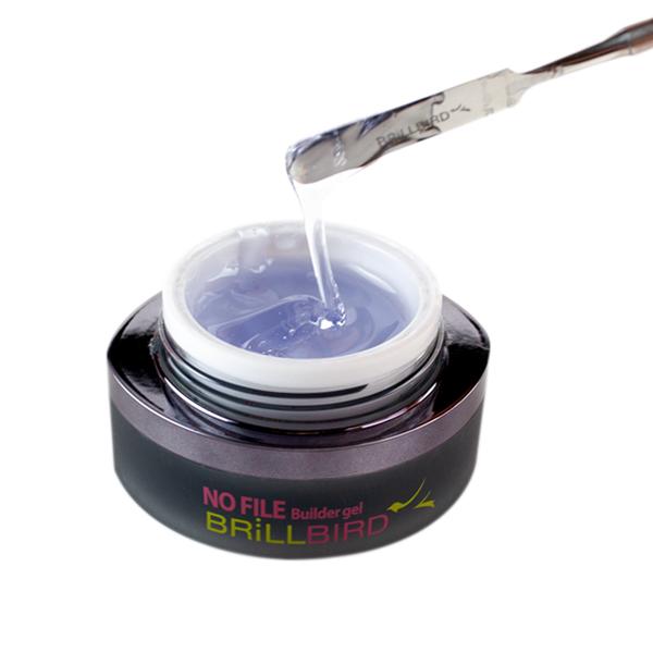 BrillBird - No File Builder gel - Clear - reszelésmentes műköröm építő zselé 15ml 