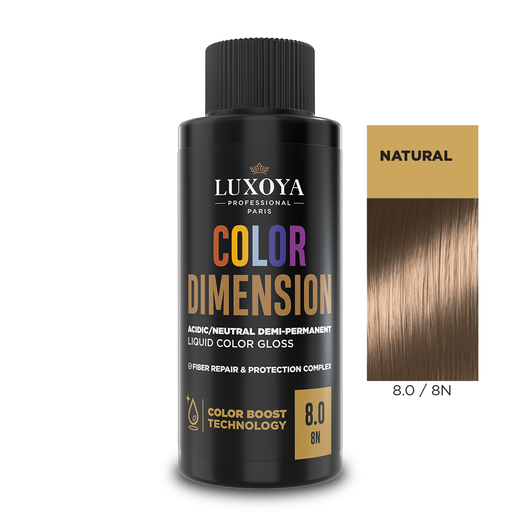 Luxoya - COLOR DIMENSION - Ápoló és ragyogást fokozó hajszínező 8.0/8N - 60ml