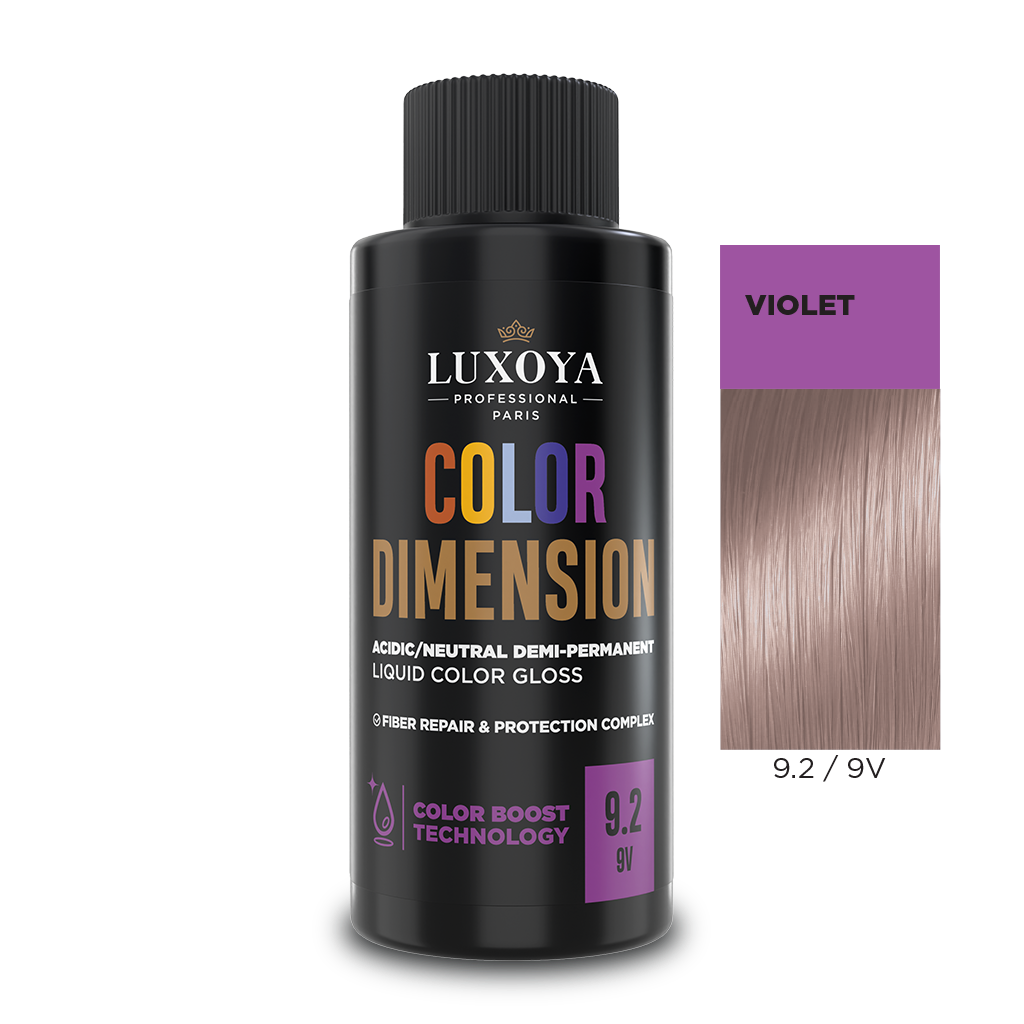 Luxoya - COLOR DIMENSION - Ápoló és ragyogást fokozó hajszínező 9.2/9V - 60ml