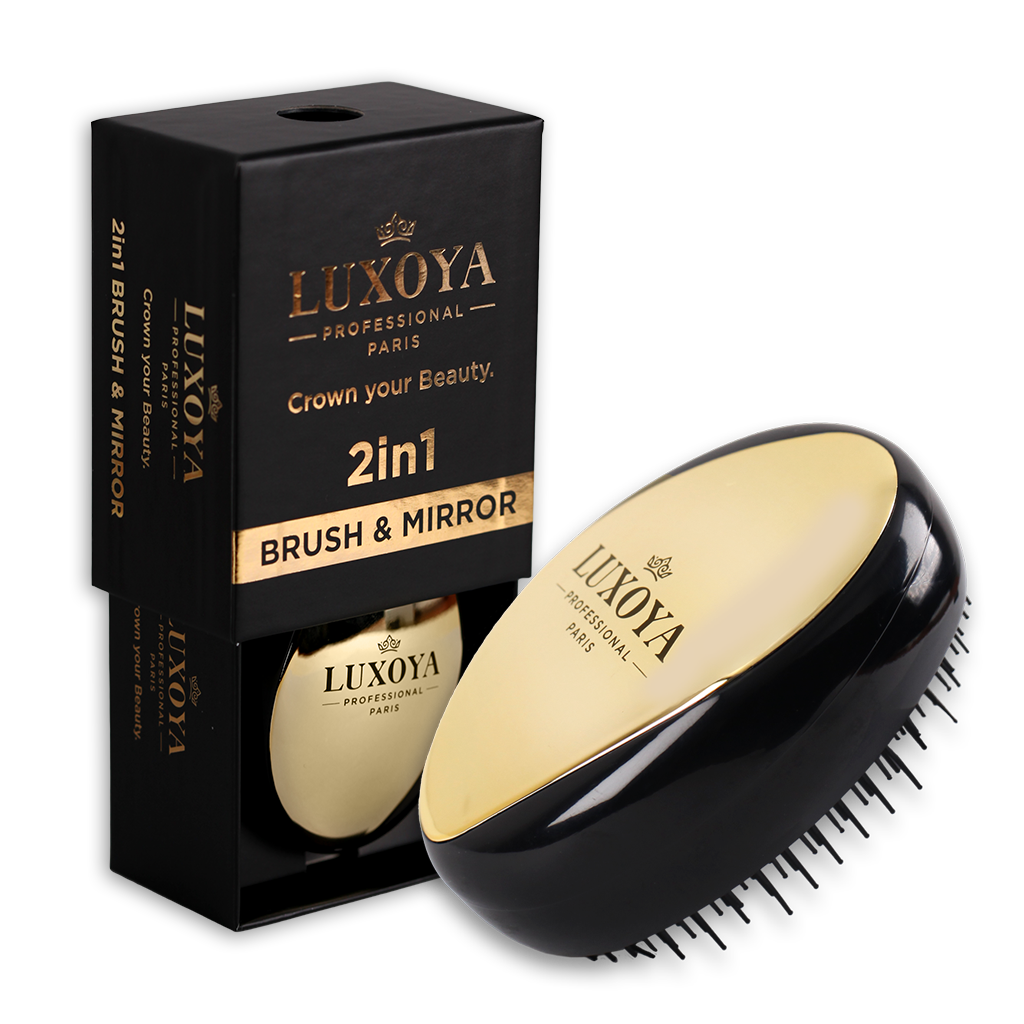 Luxoya - 2 in 1 BRUSH & MIRROR - Tükrös hajkefe