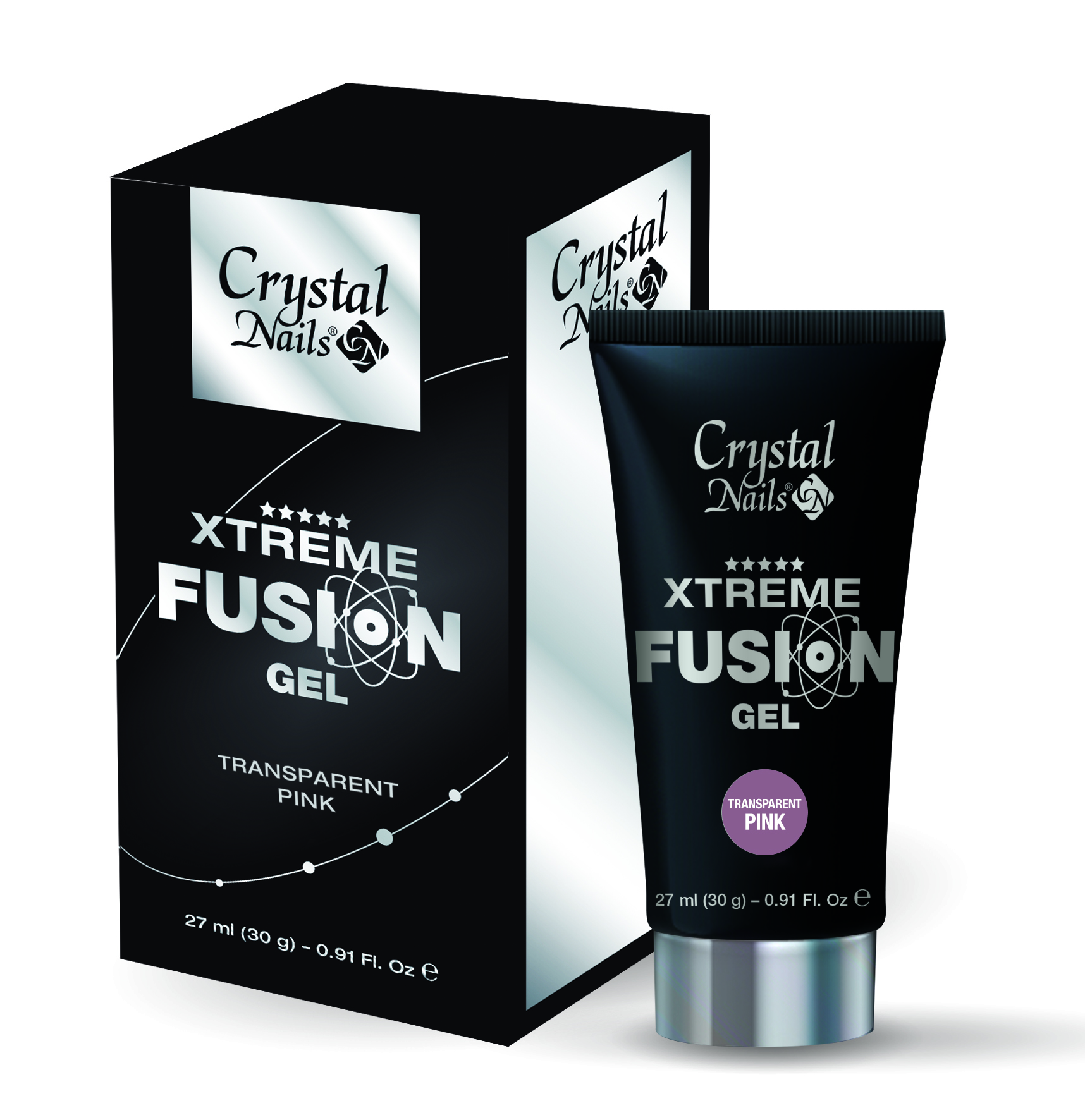 Crystal Nails - Xtreme Fusion AcrylGel Transparent Pink – 30g