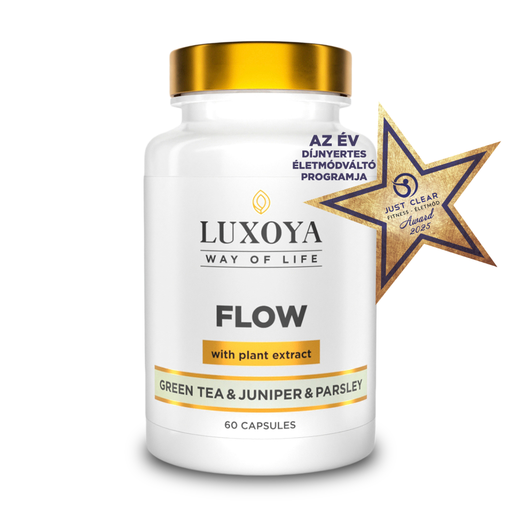 Luxoya - FLOW - KOFFEINT TARTALMAZÓ ÉTREND-KIEGÉSZÍTŐ KAPSZULA NÖVÉNYI KIVONATOKKAL ÉS MAGNÉZIUMMAL 60 db
