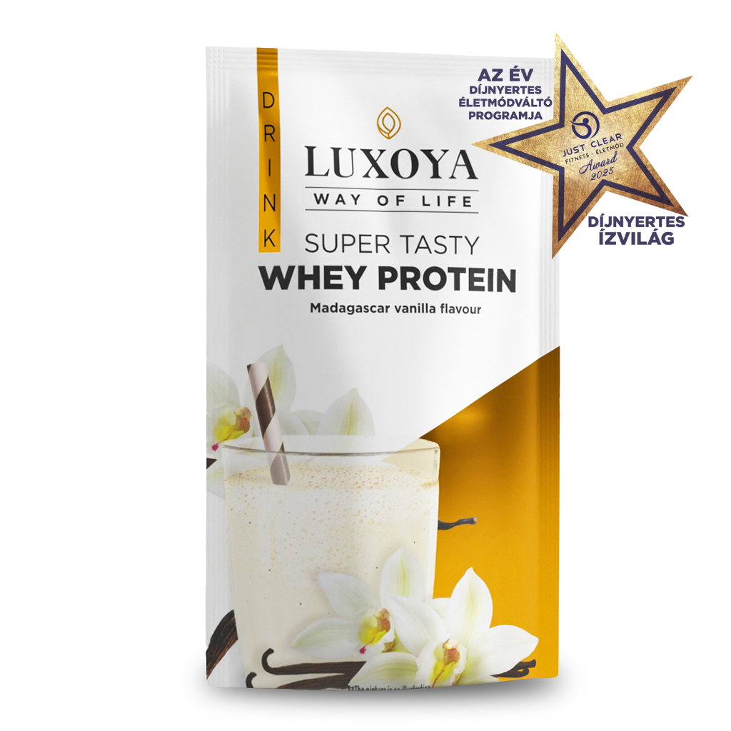 Luxoya - SUPER TASTY WHEY PROTEIN - PRÉMIUM TEJSAVÓ FEHÉRJE ITALPOR 30 g - Madagaszkári vanília ízű