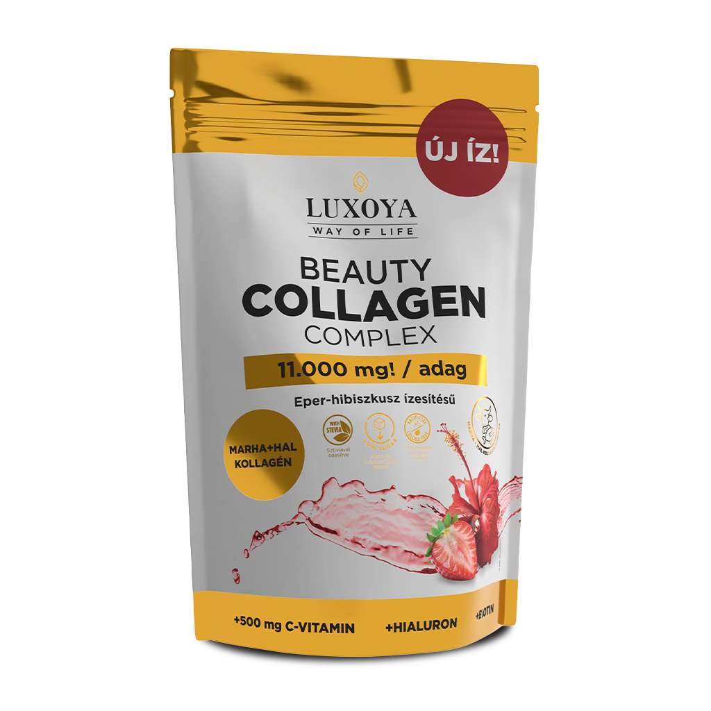 Luxoya - BEAUTY COLLAGEN COMPLEX 11.000 mg ÍZLETES KOLLAGÉN ITALPOR - Eper Hibiszkusz ízű - 300g
