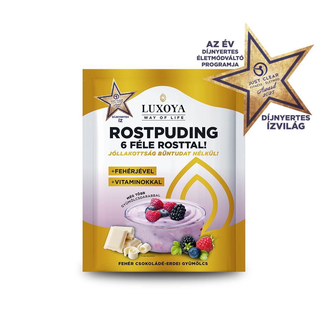 Luxoya - Rostpuding 6 féle rosttal - Fehér csokoládé-Erdei gyümölcs 25g