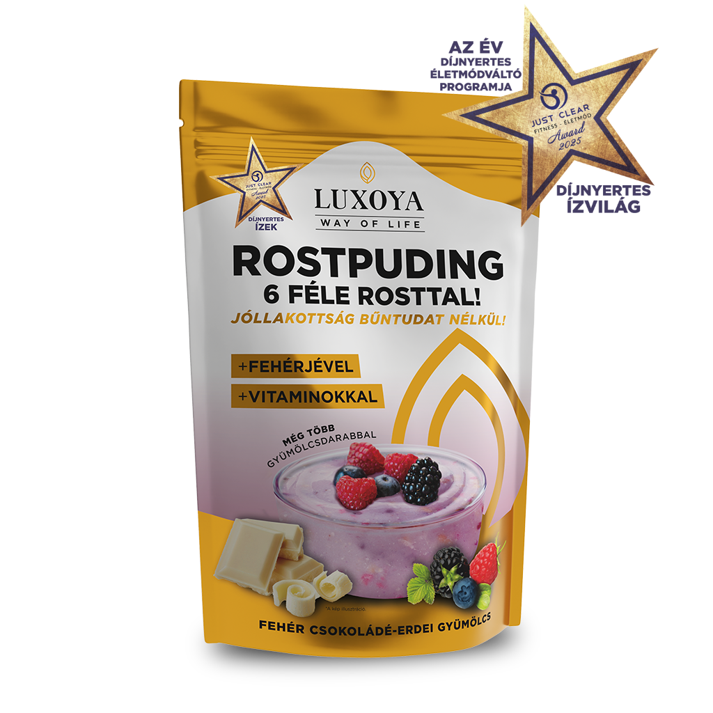 Luxoya - Rostpuding 6 féle rosttal - Fehér csokoládé-Erdei gyümölcs 300g