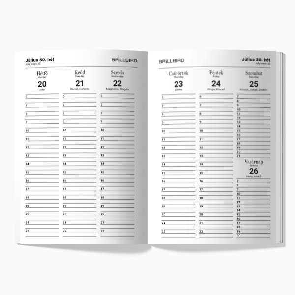 BrillBird - BB Naptárbelső 2026 - magyar