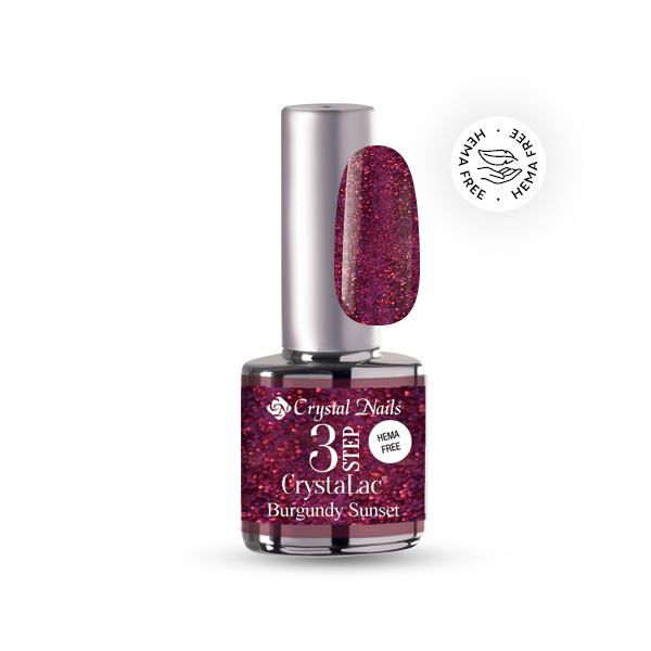 Crystal Nails - 3 STEP CrystaLac - Burgundi Sunset (4ml)
