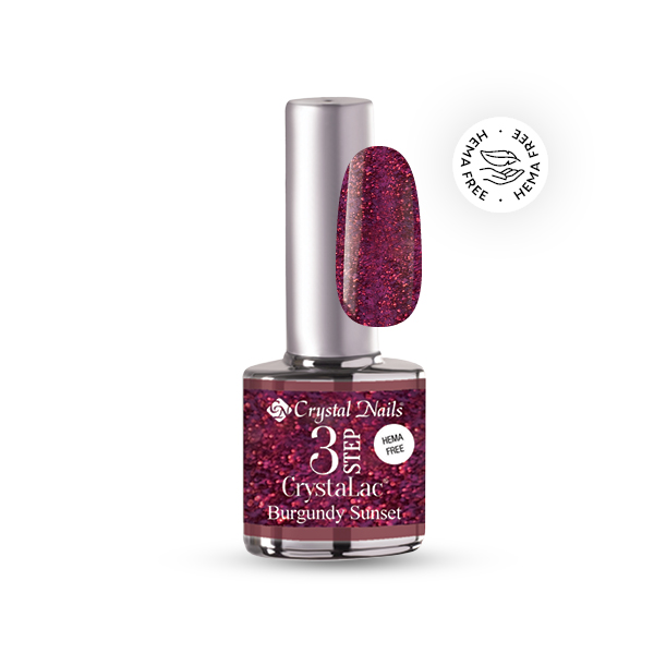 Crystal Nails - 3 STEP CrystaLac - Burgundi Sunset (8ml)