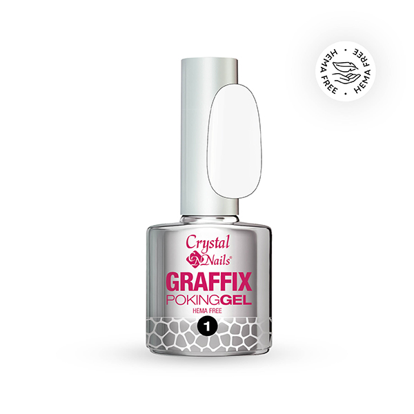 Crystal Nails - Graffix Poking Gel - 01 White 4ml