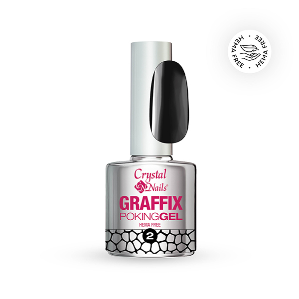 Crystal Nails - Graffix Poking Gel - 02 Black 4ml