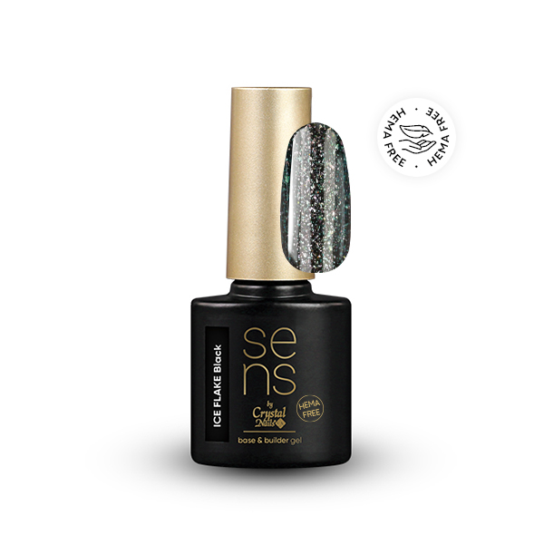 Sens by Crystal Nails - SENS HEMA Free ICE FLAKE base gel - Black 10ml
