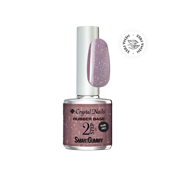 Crystal Nails - 2S SmartGummy HEMA Free Rubber base gel - Nr07 Shimmer mauve 8ml