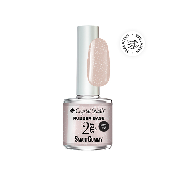 Crystal Nails - 2S SmartGummy HEMA Free Rubber base gel - Nr49  Shimmer Ecru 8ml