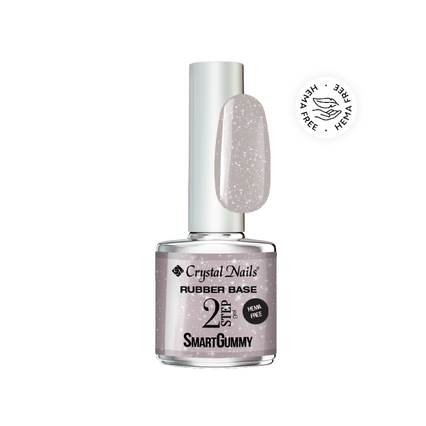 Crystal Nails - 2S SmartGummy HEMA Free Rubber base gel - Nr52 Silver Cloud 8ml