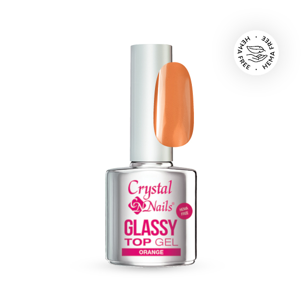 Crystal Nails - Glassy Top Gel - Orange 4ml