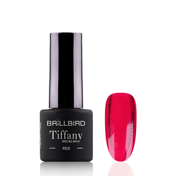 BrillBird - TIFFANY HEMA Free ÜVEGHATÁSÚ GÉL LAKK - piros (red) TI6 - 5ml