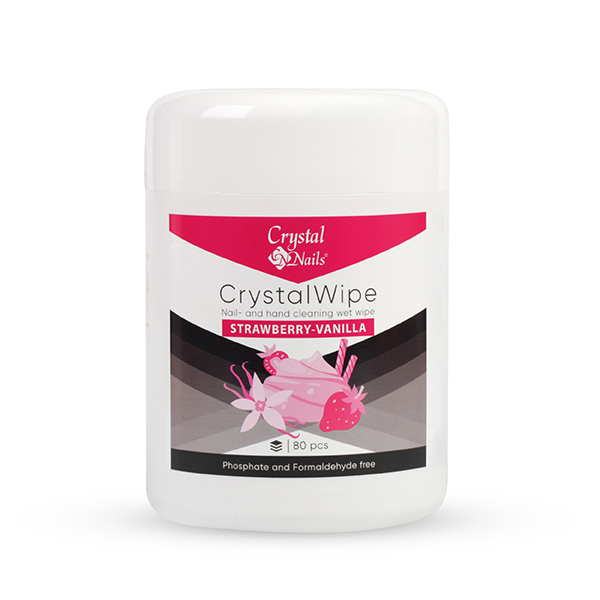 Crystal Nails - CrystalWipe - Köröm- és Kéztisztító nedves törlőkendő - Strawberry-Vanilla