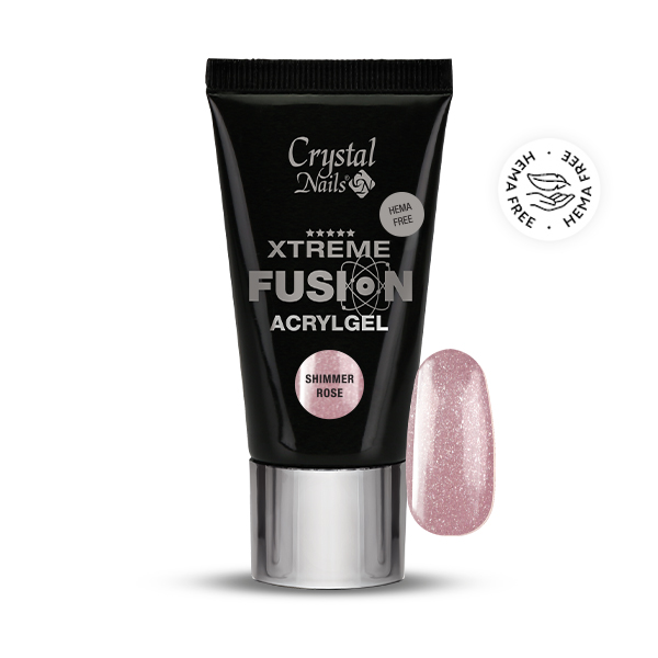 Crystal Nails - HEMA Free Xtreme Fusion AcrylGel - Shimmer Rose 27ml (30g)