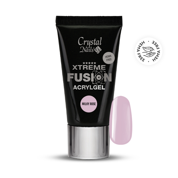Crystal Nails - HEMA Free Xtreme Fusion AcrylGel - Milky Rose 27ml (30g)