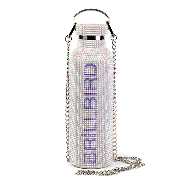 BrillBird - Fehér színjátszó strasszos kulacs