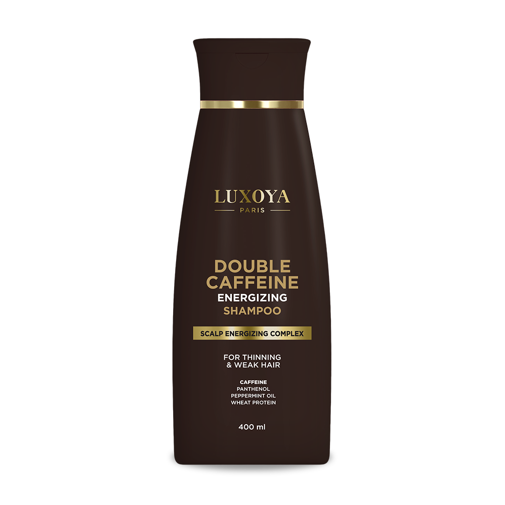 Luxoya Professional Paris - DOUBLE CAFFEINE ENERGIZING SHAMPOO – DUPLA KOFFEINES ENERGIZÁLÓ HAJNÖVEKEDÉST TÁMOGATÓ SAMPON - RITKULÓ ÉS GYENGE HAJRA - 400ml