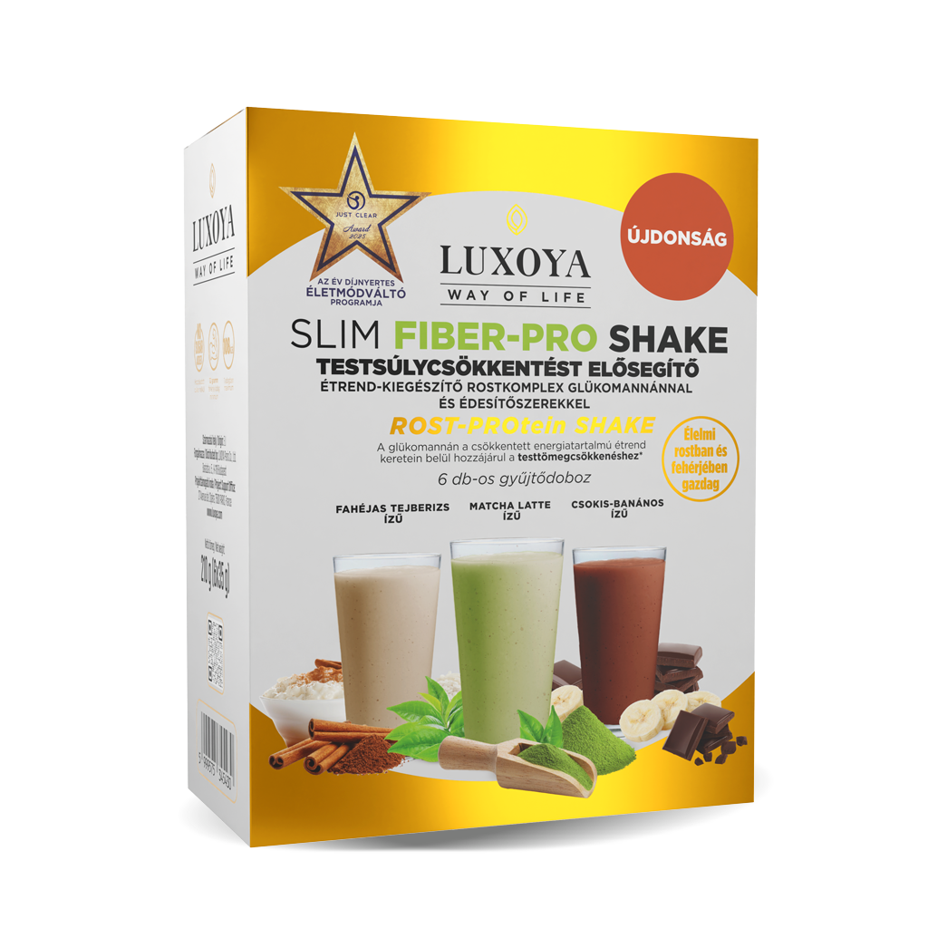 Luxoya Professional Paris - Slim Fiber-Pro Shake mix - 3x2x35g Testsúlycsökkentést elősegítő étrend-kiegészítő rostkomplex glükomannánnal és édesítőszerekkel