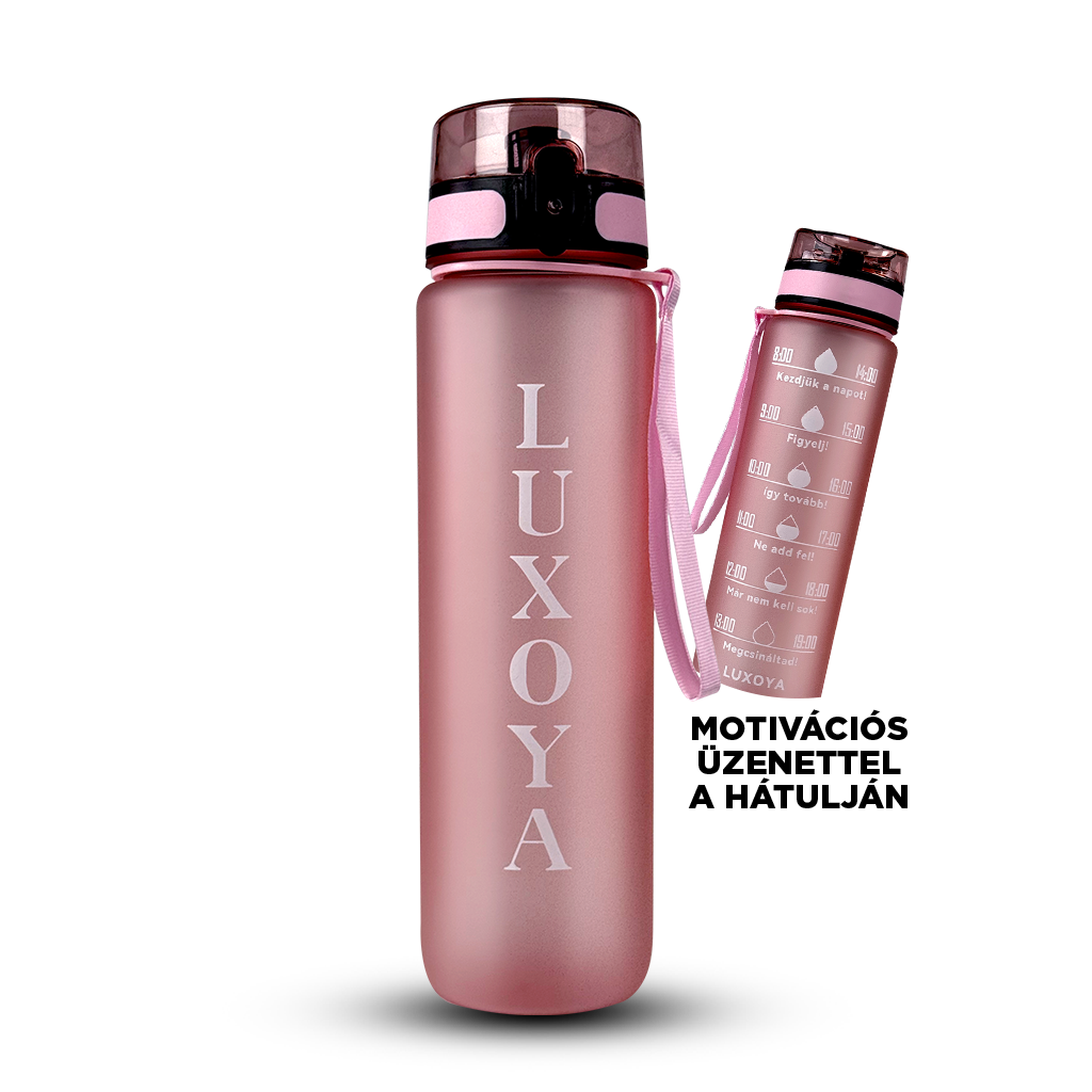 Luxoya Professional Paris - Motivációs fitnesz kulacs- rózsaszín