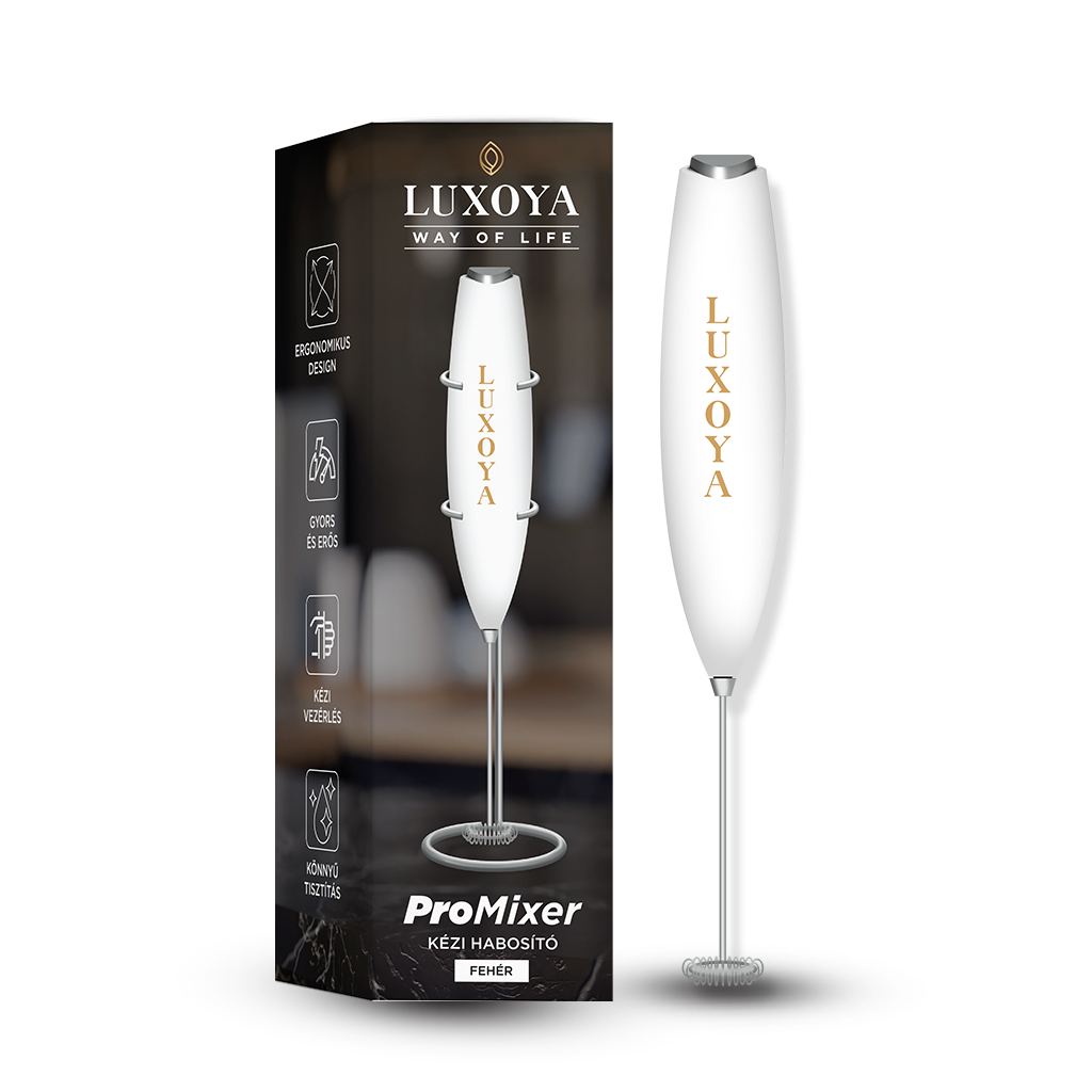 Luxoya Professional Paris - Pro Mixer kézi habosító tartóállvánnyal- fehér