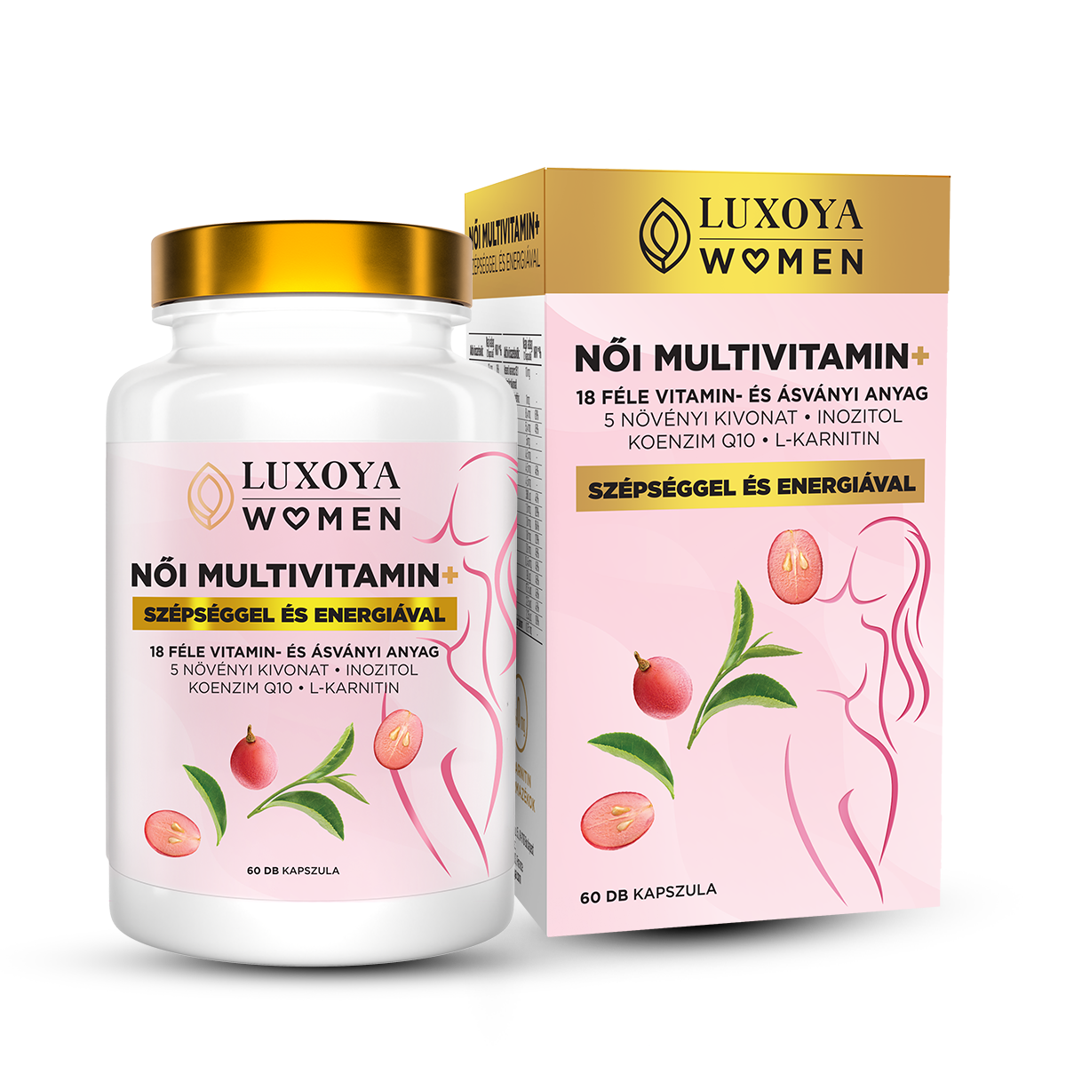 Luxoya Professional Paris - Női multivitamin+ étrend-kiegészítő kapszula l-karnitinnel és növényi kivonatokkal -  60db