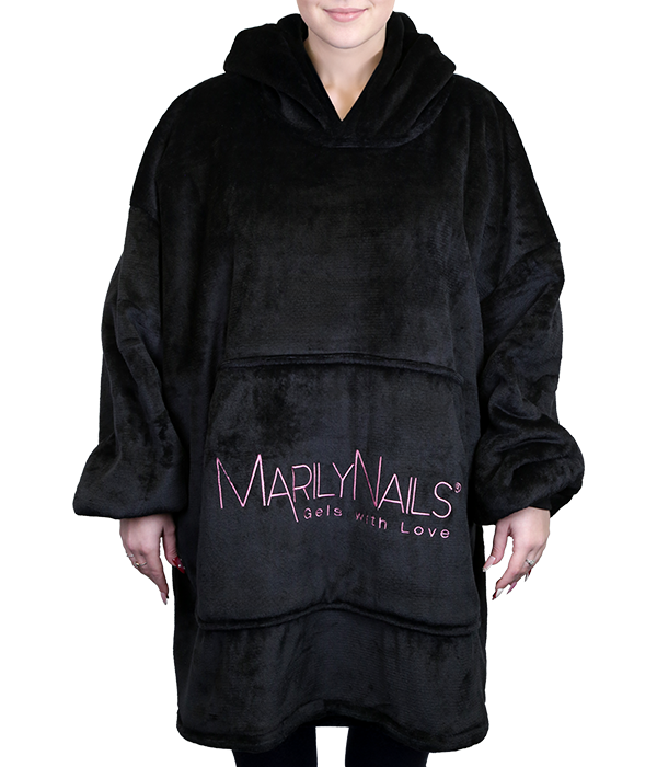 MarilyNails - MarilyNails Hoodie – Pulóver takaró, fekete