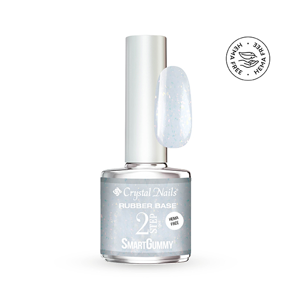 Crystal Nails - 2S SmartGummy HEMA Free Rubber base gel - Nr64 Fairy Frost 8ml