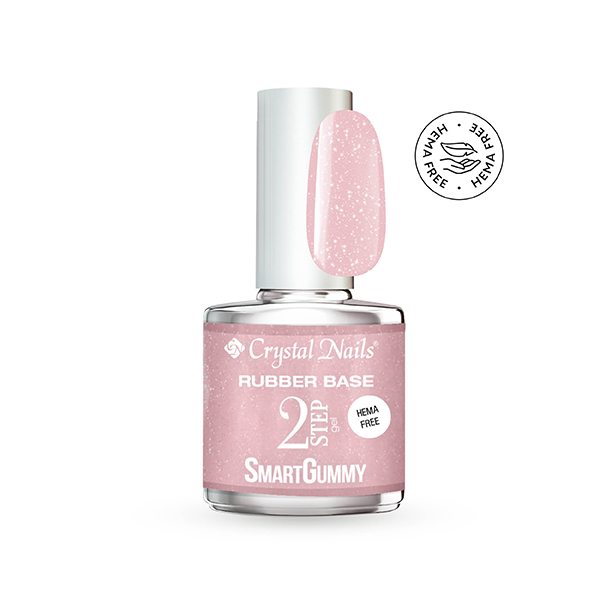 Crystal Nails - 2S SmartGummy HEMA Free Rubber base gel - Nr51 Sugar Pink 13ml