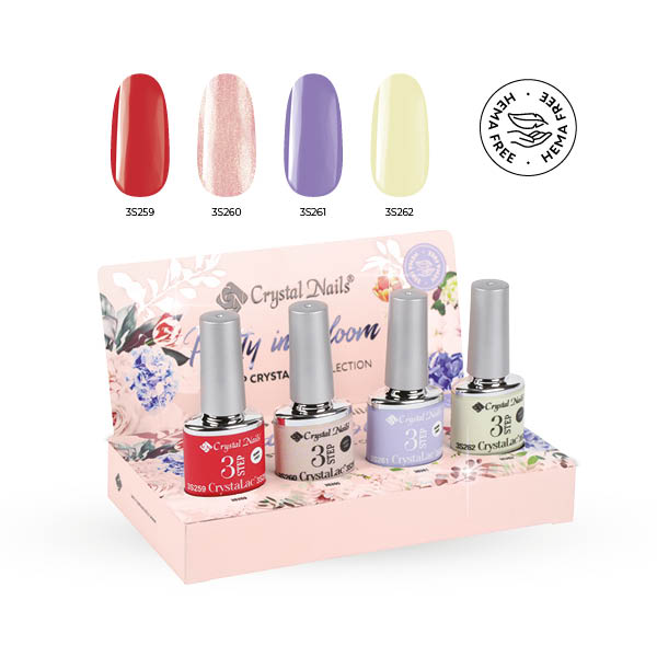 Crystal Nails - 3 STEP HEMA Free Kit Pretty in Bloom 2026 (4x4ml)