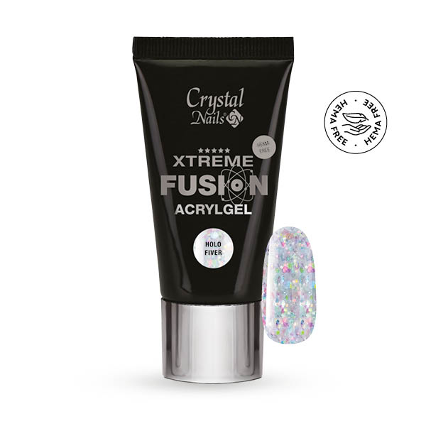 Crystal Nails - HEMA Free Xtreme Fusion AcrylGel - Holo Fiver 27ml (30g)