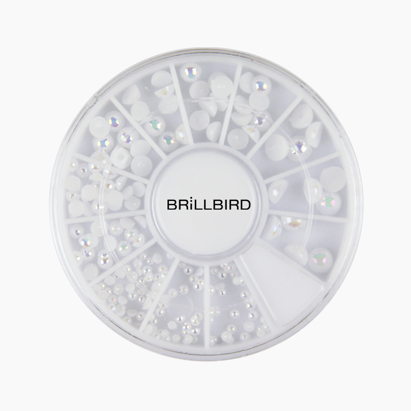 BrillBird - Tárcsás félgömb gyöngy - fehér