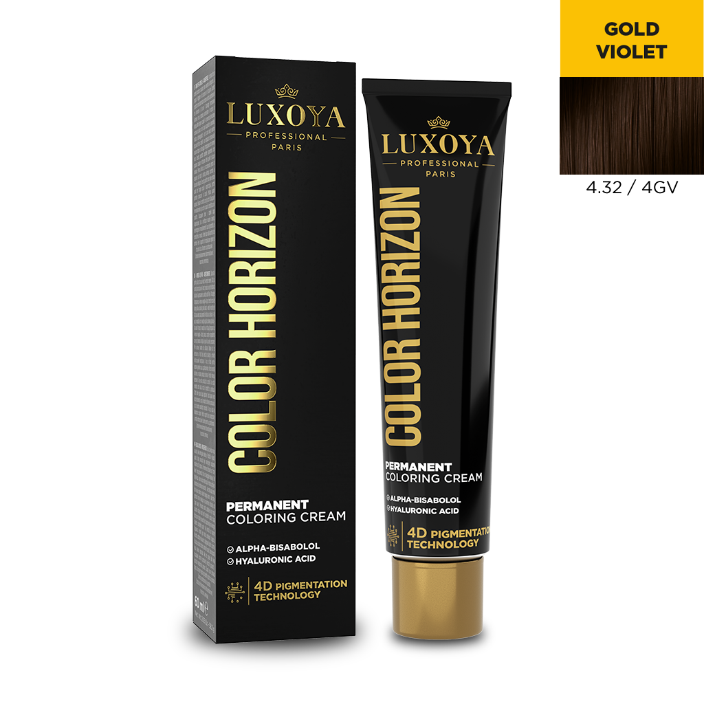Luxoya Professional Paris - COLOR HORIZON - Ammóniás hajfesték 4.32/4GV - 60ml
