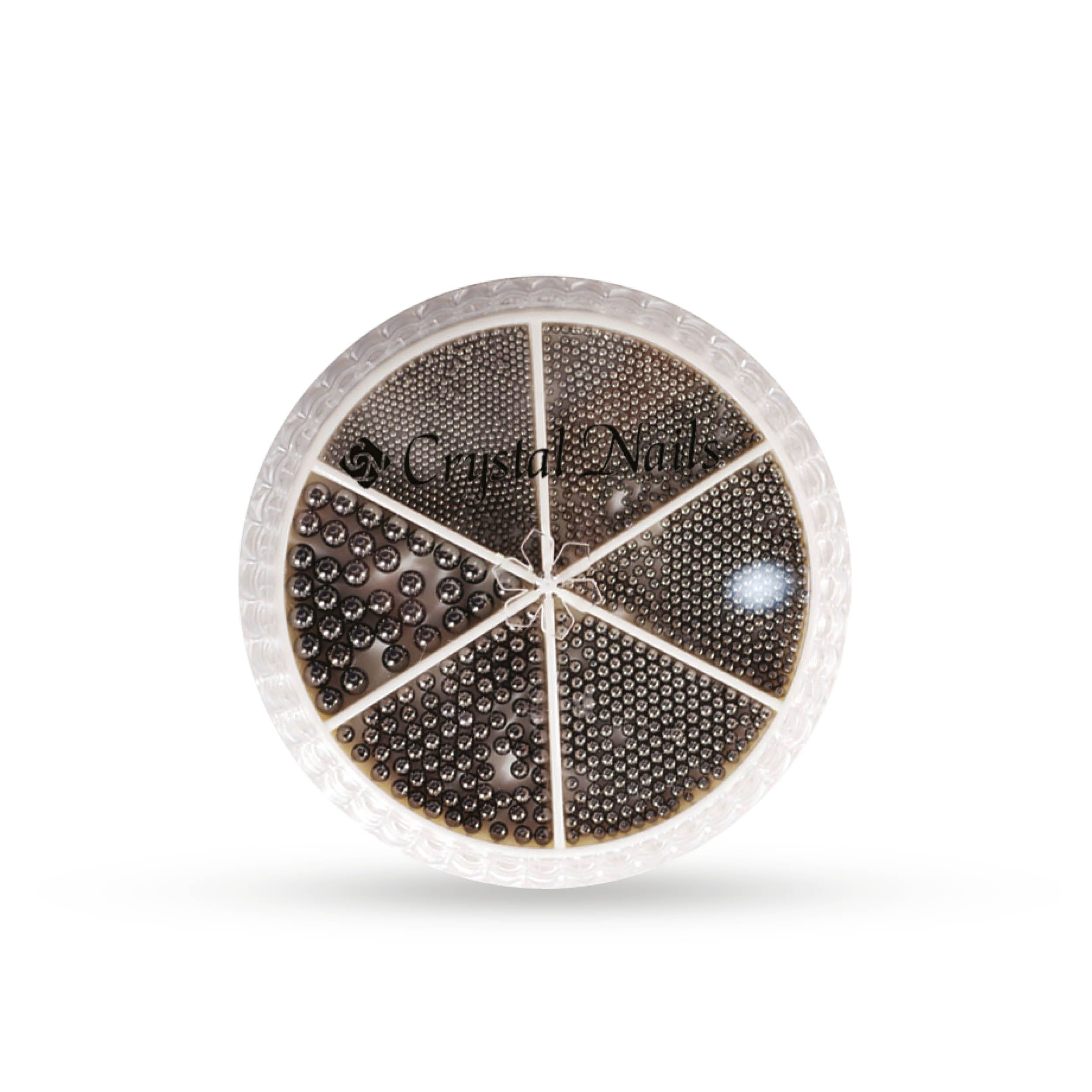 Crystal Nails - Metál körömgyöngy készlet - félgyöngy - Dark Silver