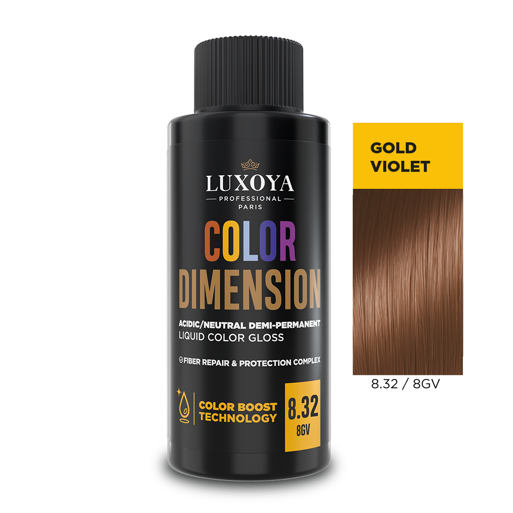 Luxoya Professional Paris - COLOR DIMENSION - Ápoló és ragyogást fokozó hajszínező 8.32/8GV - 60ml