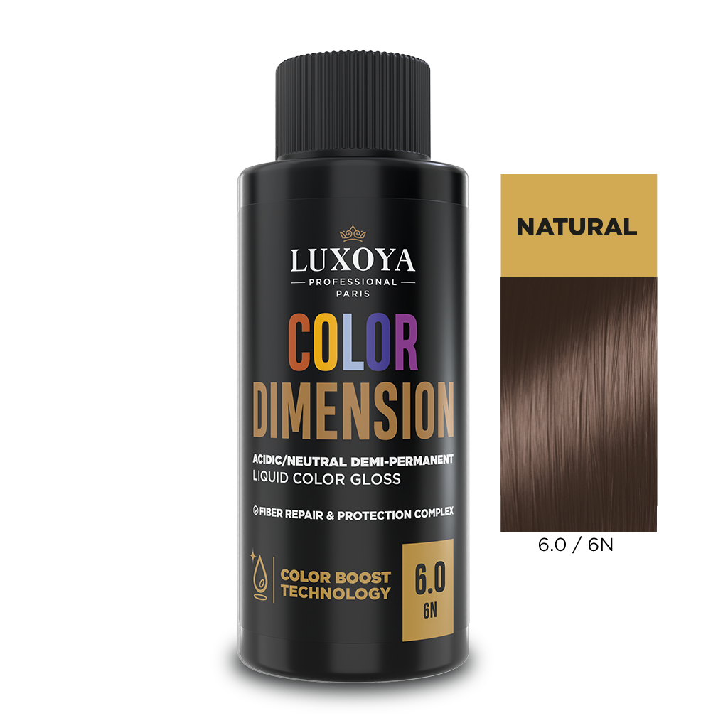 Luxoya Professional Paris - COLOR DIMENSION - Ápoló és ragyogást fokozó hajszínező 6.0/6N - 60ml