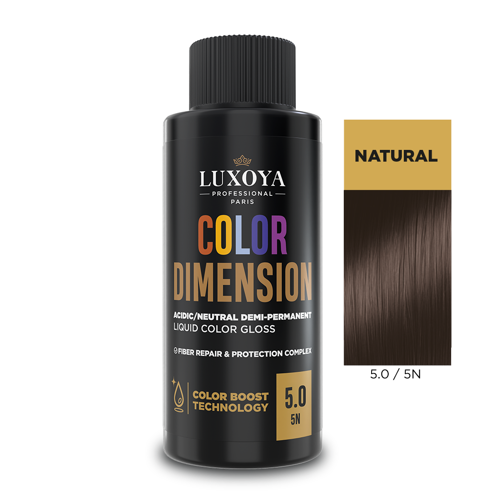Luxoya Professional Paris - COLOR DIMENSION - Ápoló és ragyogást fokozó hajszínező 5.0/5N - 60ml