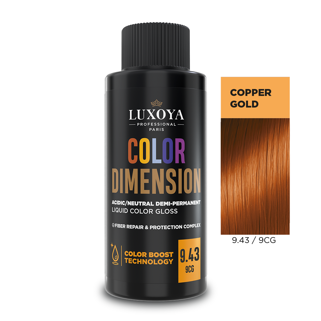 Luxoya Professional Paris - COLOR DIMENSION - Ápoló és ragyogást fokozó hajszínező 9.43/9CG - 60ml
