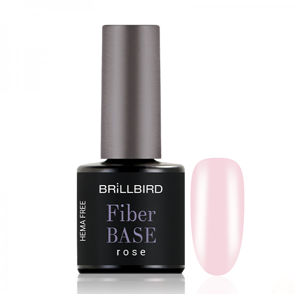 BrillBird - Fiber Base Gel rose – üvegszálas alapozózselé 8ml