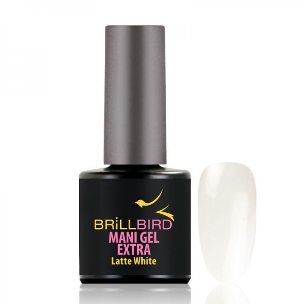 BrillBird - Mani Gel Extra - Latte White 8 ml - Saját köröm erősítő gél lakk alap