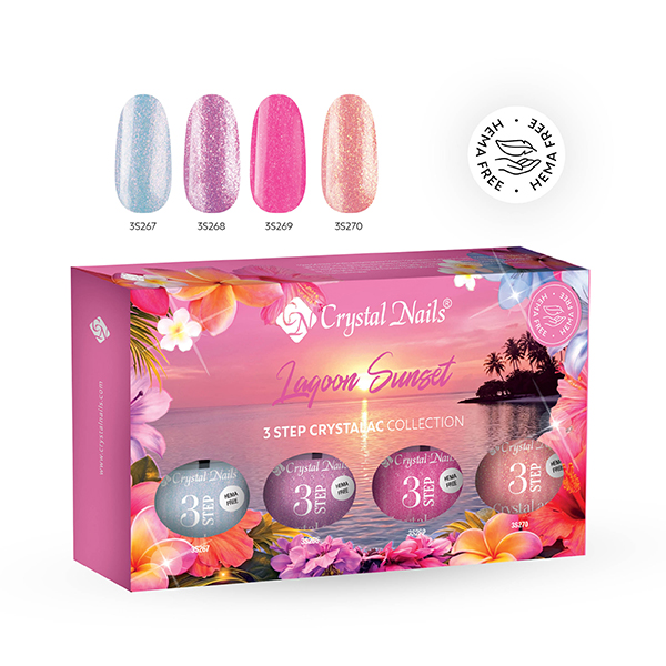 Crystal Nails - 3 STEP HEMA Free CrystaLac Kit - Lagoon 2026 (4x4ml)
