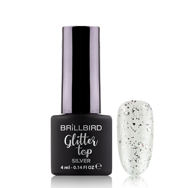 BrillBird - Glitter Top - silver - 4ml 