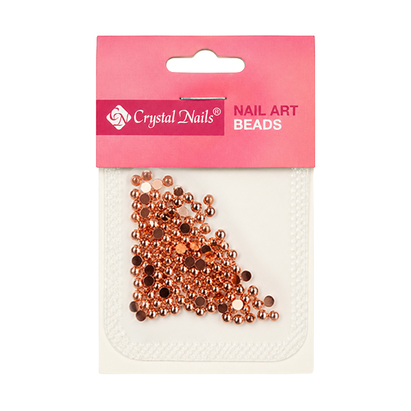 Crystal Nails - METÁL KÖRÖMGYÖNGY UTÁNTÖLTŐ - FÉLGYÖNGY - rosegold  3mm